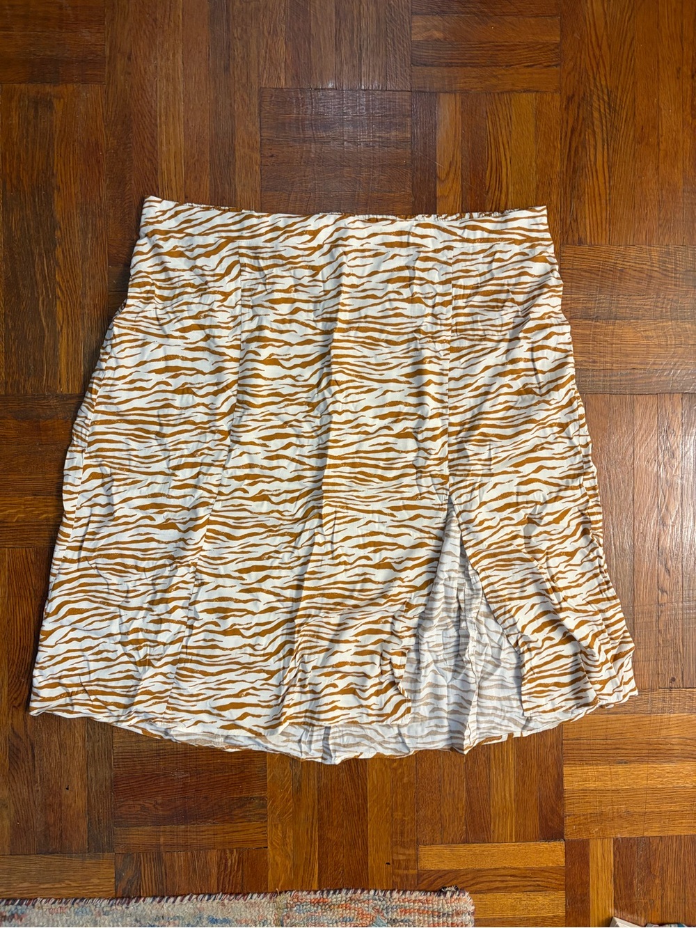 Target Ava & Viv White and Brown Zebra-Print Midi Skirt